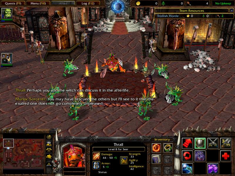 The Murloc Sorcerer, Murky the Tidehunter, who is the boss of "The Fires Down Below" chapter. Notice the new objects around him. Also notice he says a