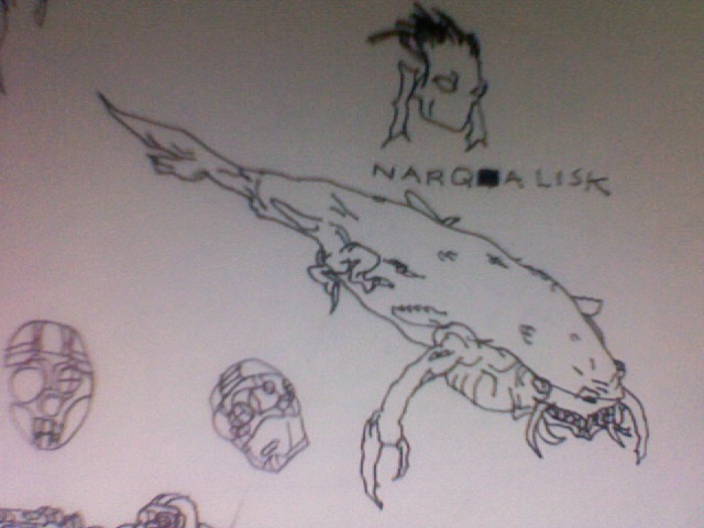 The Narqalisk, an aquatic Zerg predator, assimilated from the Hreshi fish native to the planet Sturn.