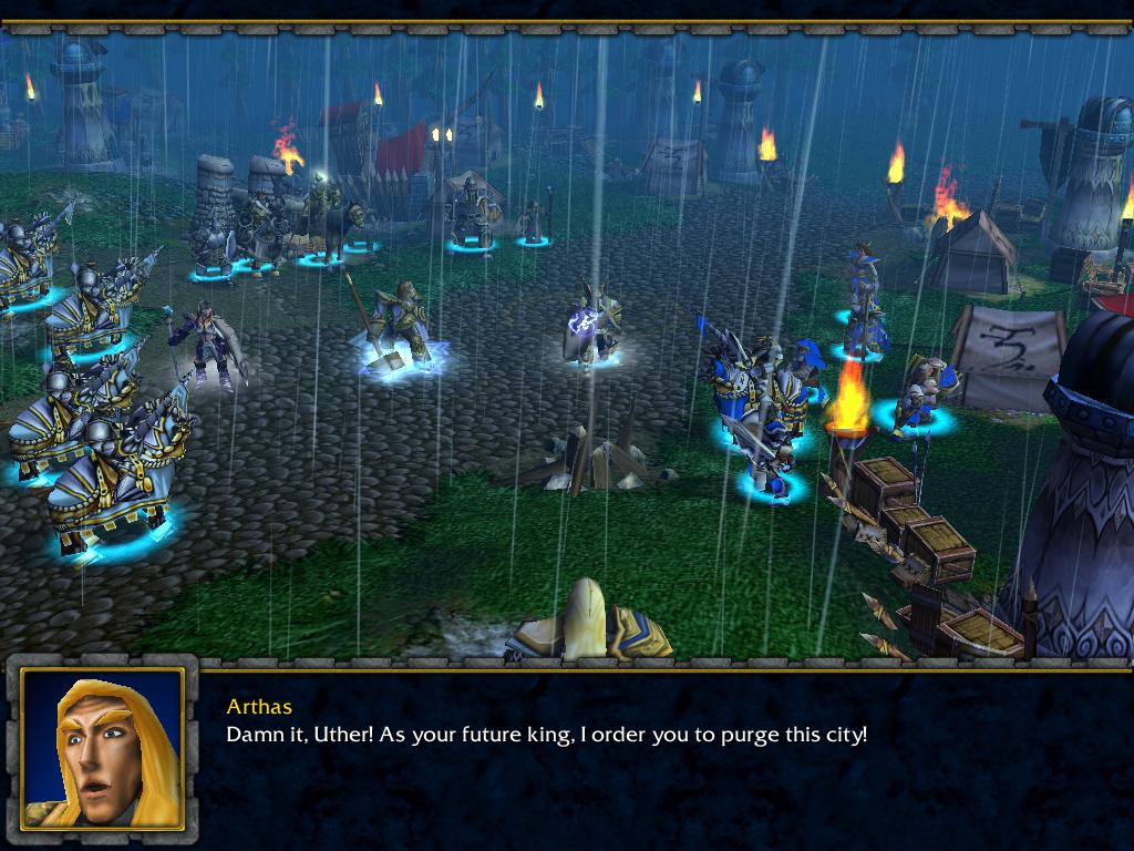 The original cinematic as it appears with the new encampment and terrain.