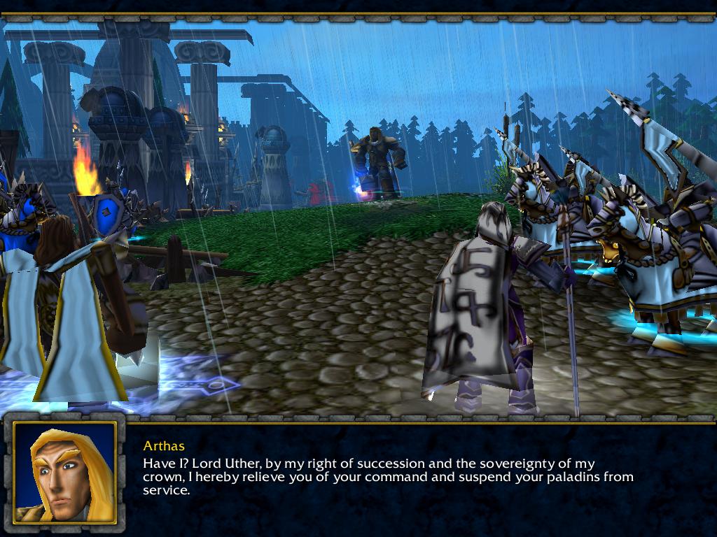 The original cinematic as it appears with the new encampment and terrain.