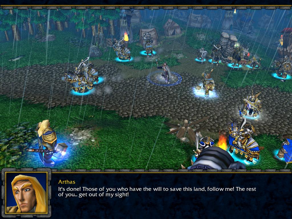 The original cinematic as it appears with the new encampment and terrain.