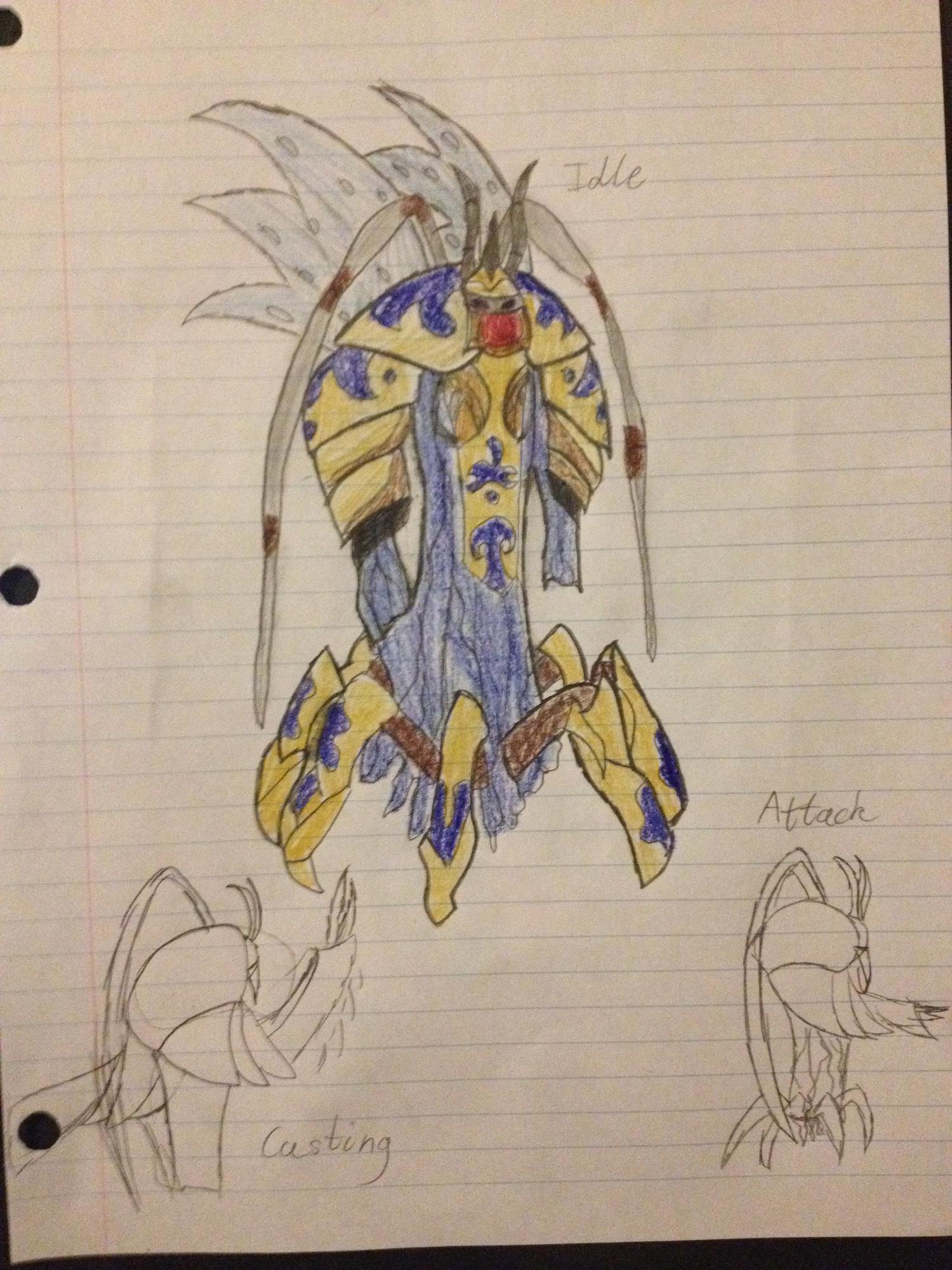The original idea, with my own design for her color scheme