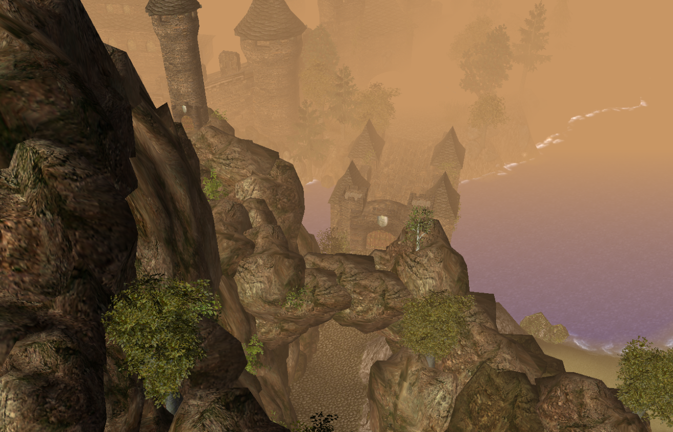 The path leading to Stonehaven was carved through the rocks to limit the accessibility of the fortified city.