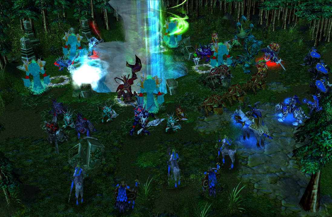 "The Ritual Has Begun" 

Sea Legion respective casters of each faction have started Ritual at the base of the World tree. It seems they are using th