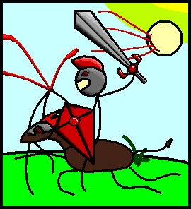 The Second Stickfigure Art, Made Purely from MS Paint: Ruby Knight, a Knight which stores the power of himself all in the rubies of his sword and shie