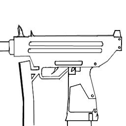 The sketch for the Uzi,