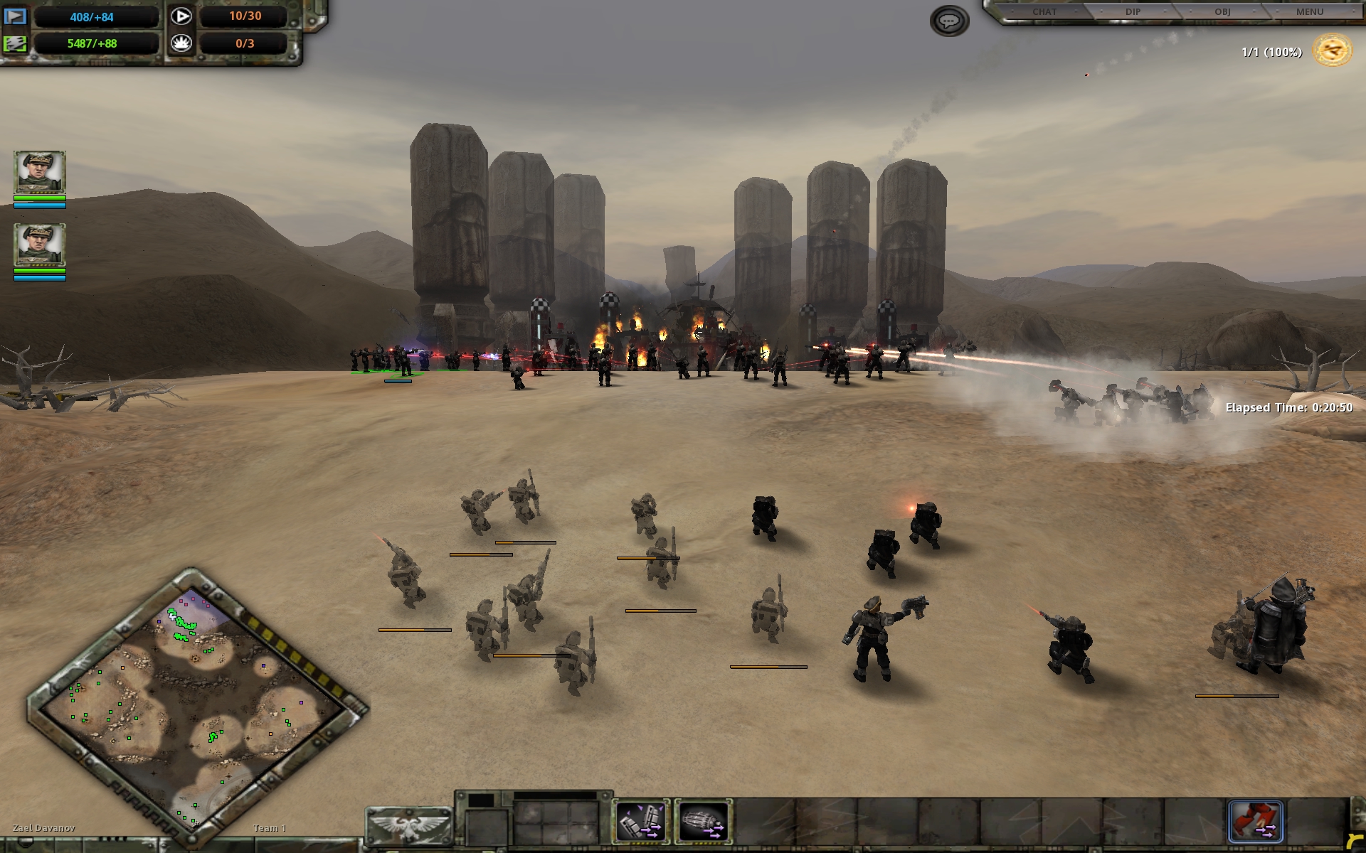 The victorious 31st Harakoni Warhawks raze to the ground the Ork fortress.