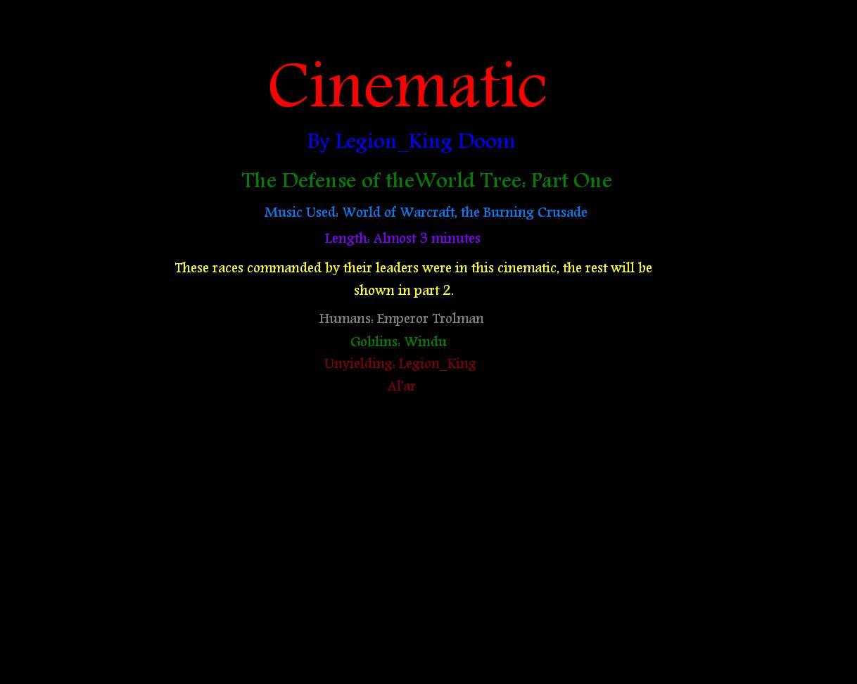 The World Tree Cinematics changed to 4 parts, no longer 3.
The cinematic is linked in the First post, download from there.

Also this is a bit shor