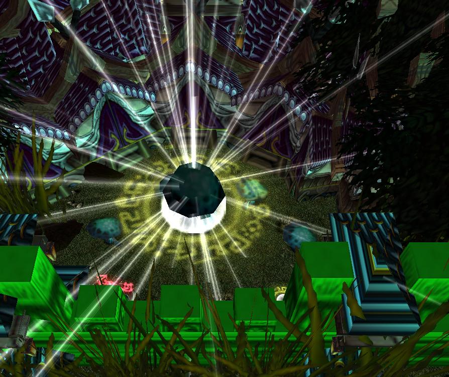 This is inside the mushroom village, where you find a teleporter to a path to the mountain you want to get to.