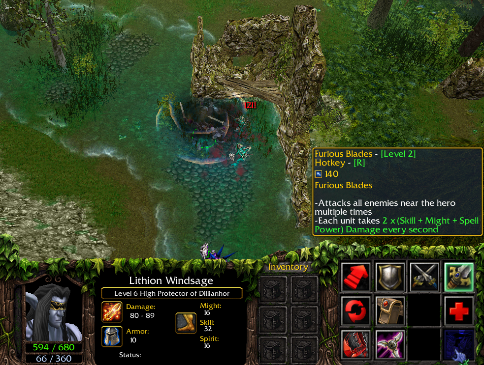 This is Lithion's Ultimate ability. He swirls around slashing furiously in all directions. A little tricky dummy work makes him look like a blur that