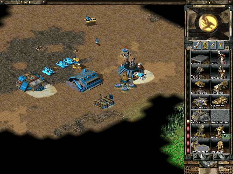 This is me fooling around with Rules.ini file in Tiberian Sun, I merely changed the prices and enabled mutants and mammoth tanks.