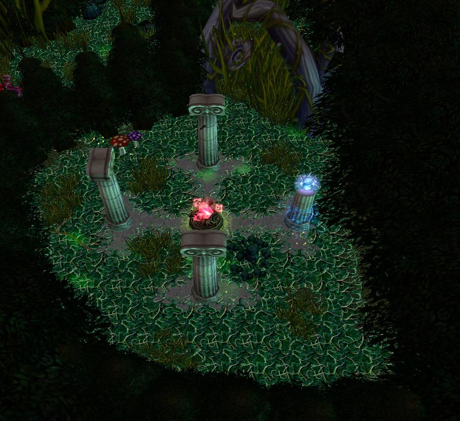 This is where the mushroom forest starts, that's the teleporter there.