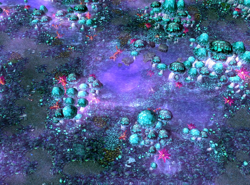 This is Zangarmarsh in an attempt to make it look more "living" as my last one looked too bland. Changed leaf tiles, increased fog vibrancy, added out
