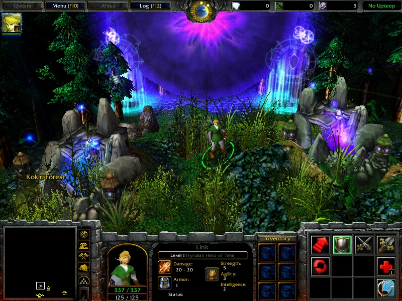 This screenshot depicts the beginning of the first level in the game, Kokiri Village! Finding out whats in the village is a secret.

THIS MAP IS TES