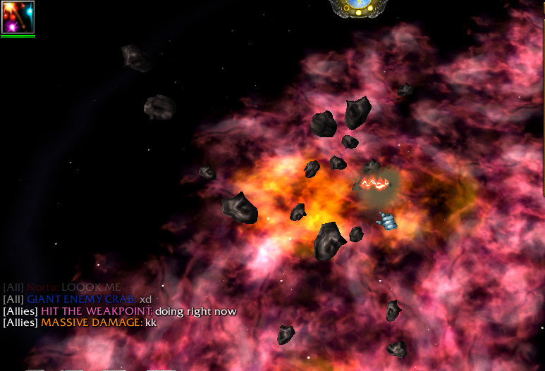 This shows mining operation in asteroid field