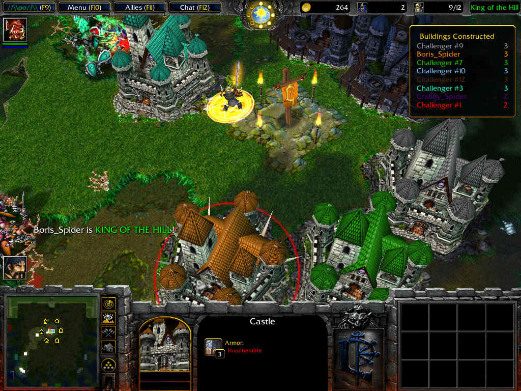 To win a round, and the game, plant your flag inside the torch area after completing a Castle.
