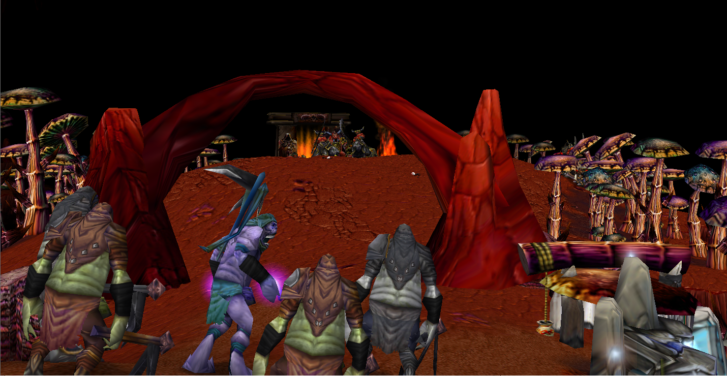 Tried to have a little story with my creeps. The Alliance is hunting down the Fel Orcs, and Broken Draenei are under attack by orcs, as you can see th