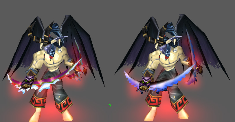 Two differnt version of the skin to Belik (blade change)

What do you like the most :-?