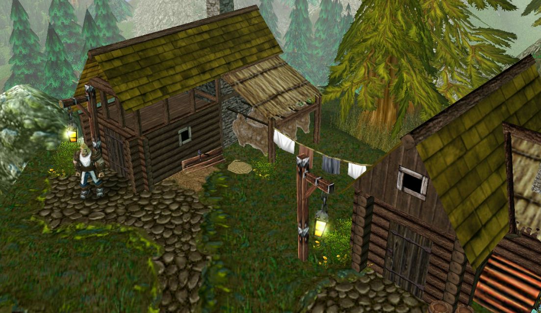 Two of the lumberjackers' houses.