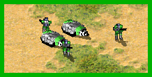 Two Subterranean APCs along with three Light Infantries outside.

Credits to Tiberian Sun (Firestorm), Red Alert 2 (Yuri's Revenge) and C&C: Reloade