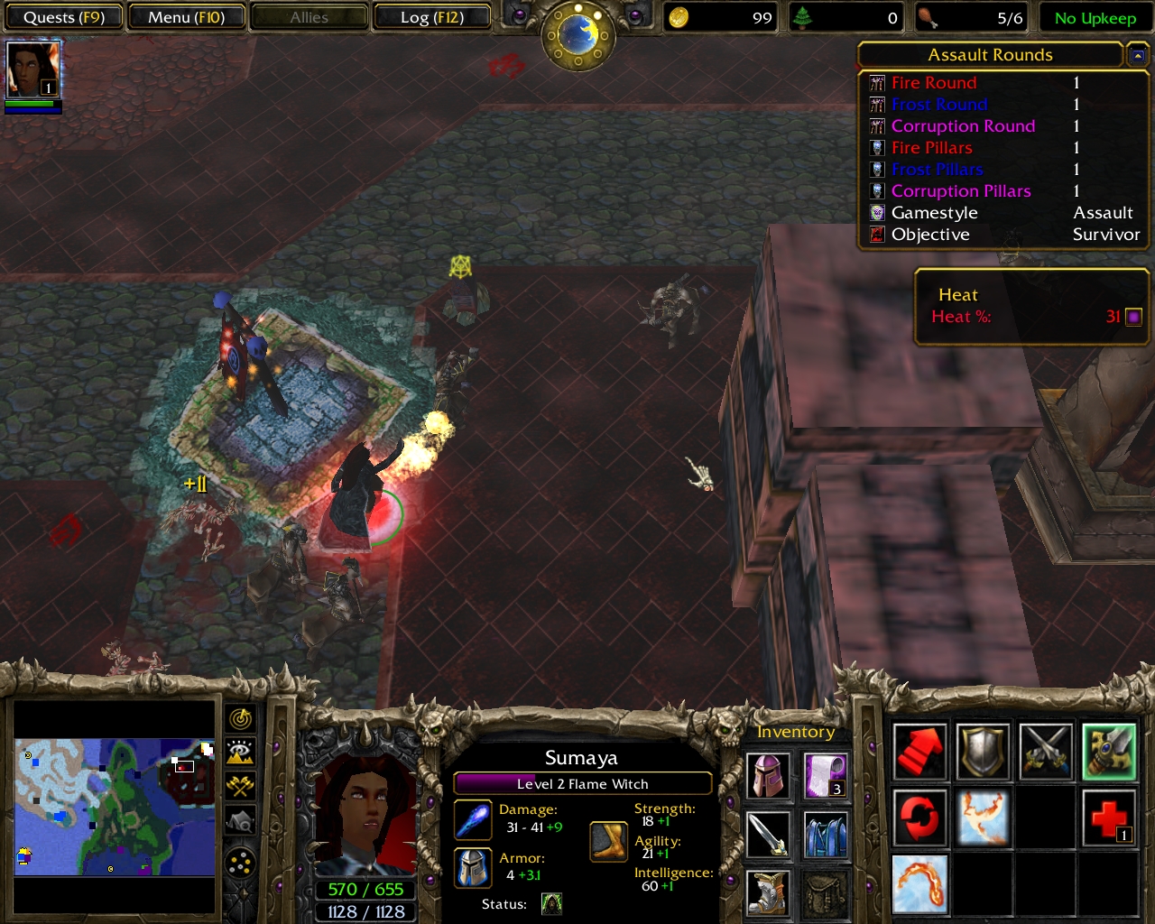 Unlike many other games, creeps are only available to this map in Assault mode. Other game modes only permit Hero vs Hero combat, to emphasise on the