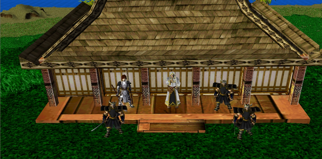 (Updated: 09/09/10)
The Town Hall. From left to right (back): The village's medicine woman; Village's priest; Village's chief of the guard.(didn't de