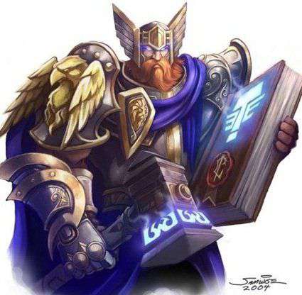 Uther The Lightbringer 
He was handpicked by The Cleric leader Alonsus Faol and became first of the Paladins of The Silver Hand. He was slain by his