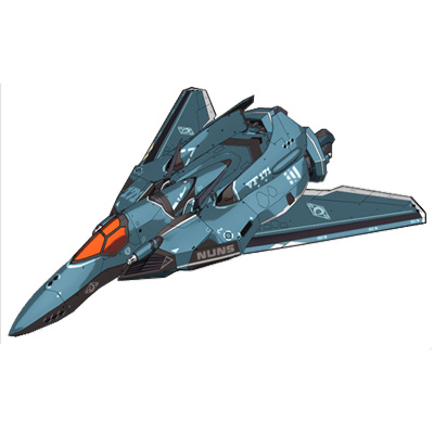 VF-171 Nightmare Plus in its fighter form from Macross Frontier.