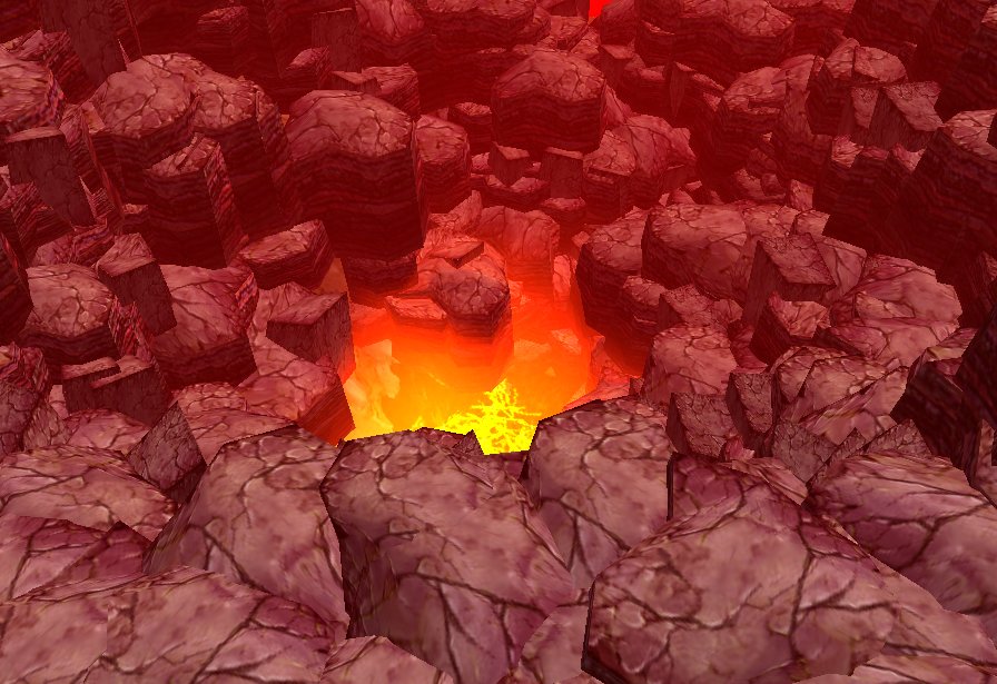 Volcano crater with fog