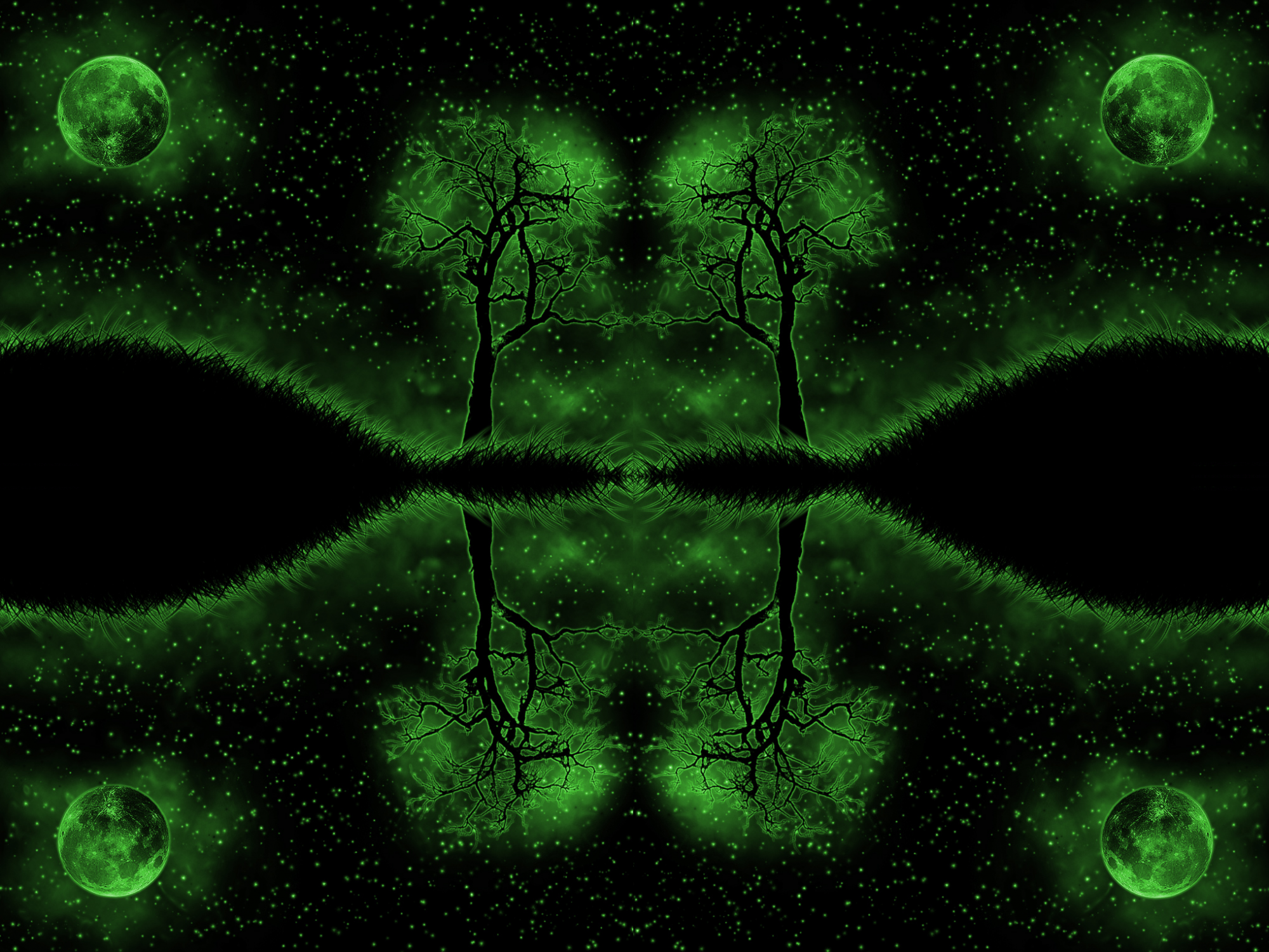 wallpaper Green Night Sky by burgulgoth 2