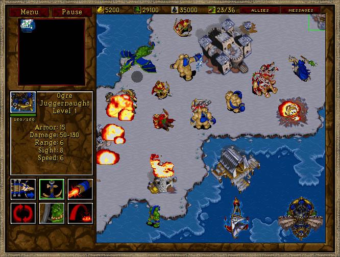 Warcraft 2 gameplay as orcs.