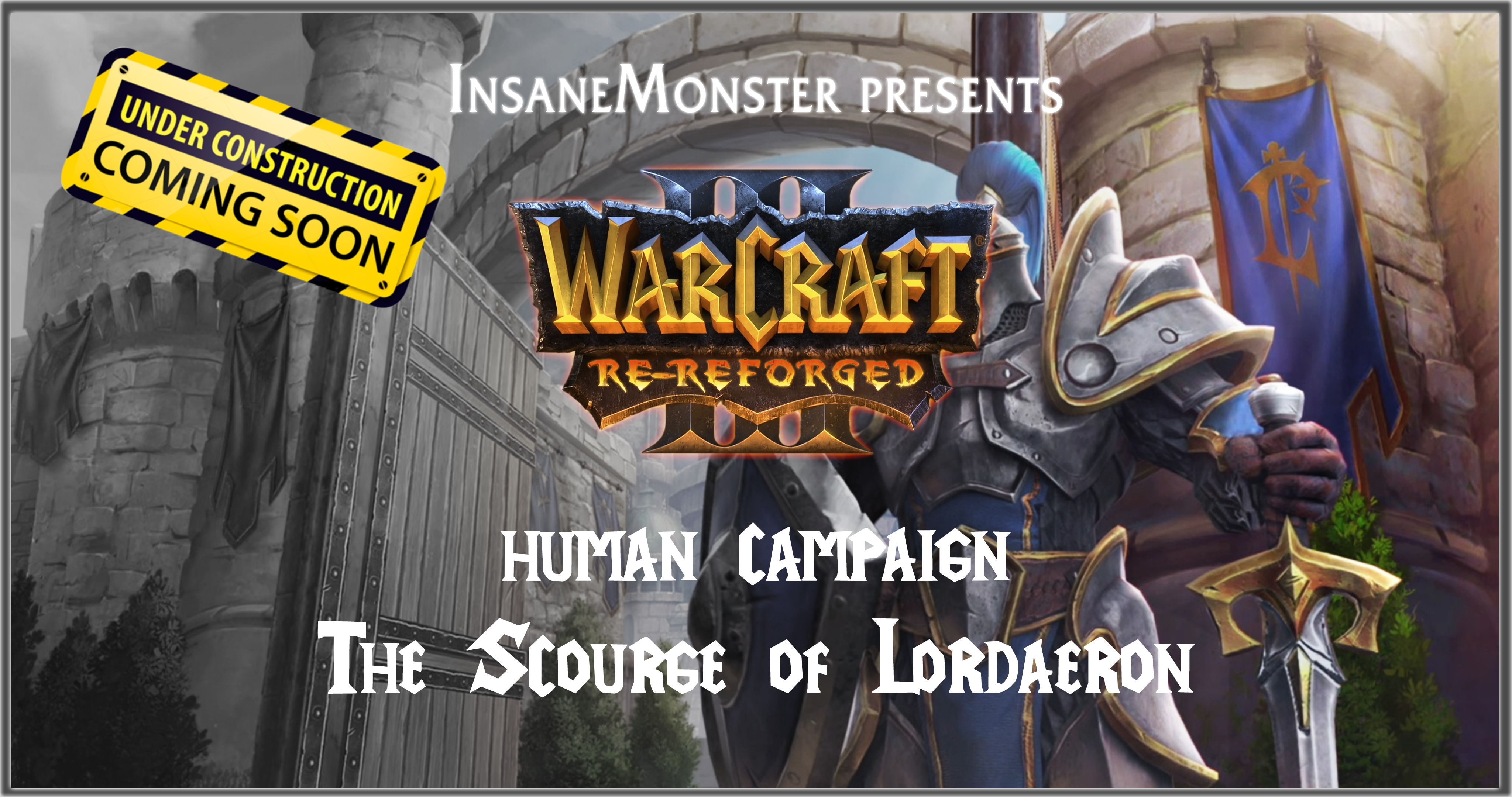 Warcraft 3 Re-Reforged Human Campaign Under Construction Logo Bordered