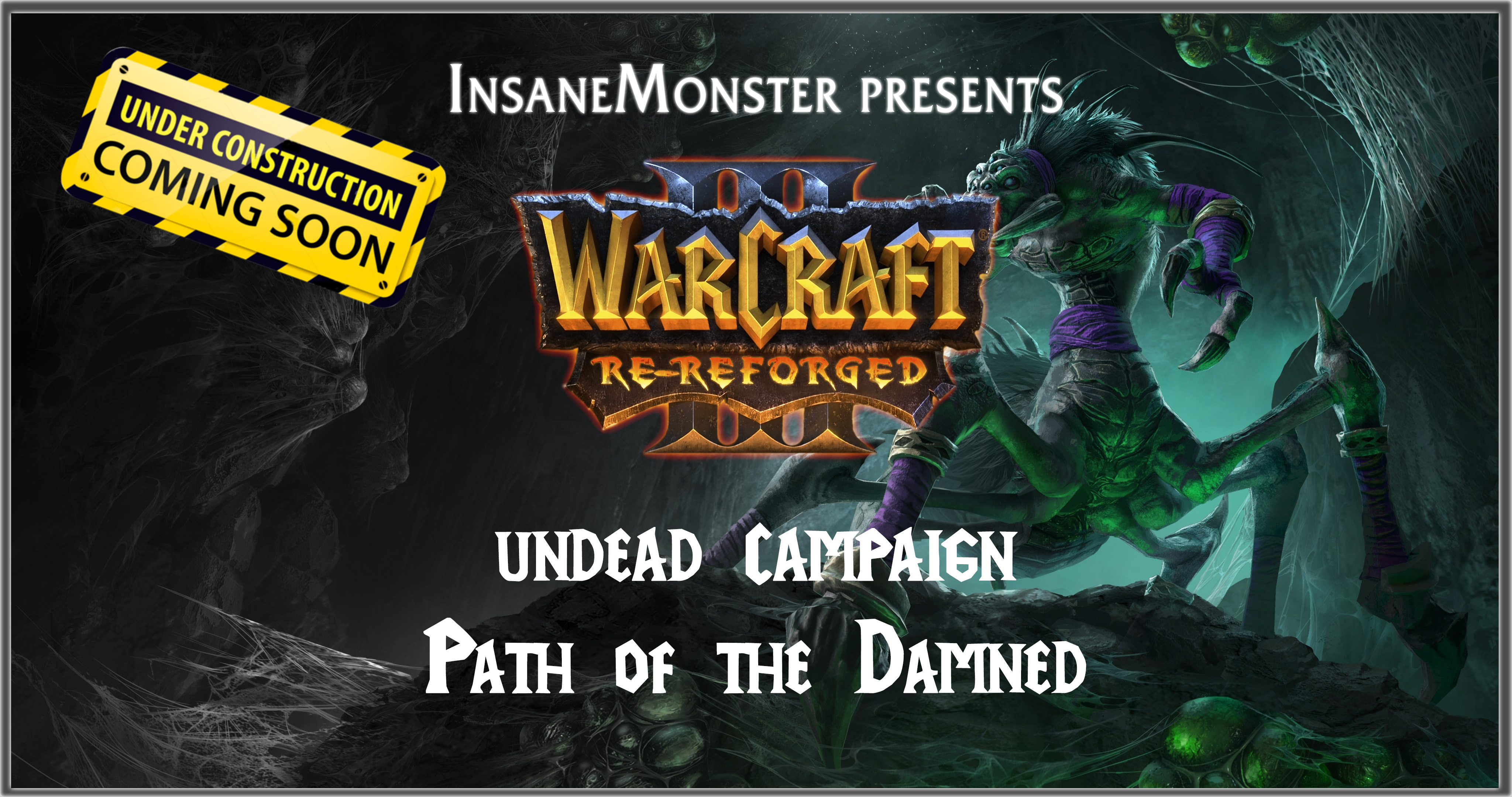 Warcraft 3 Re-Reforged Undead Campaign Under Construction Logo Bordered