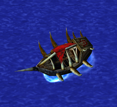 WarCraft II - Orc Transport Ship

Description:

Transports are huge, skeletal ships charged with ferrying Horde troops across large bodies of wate