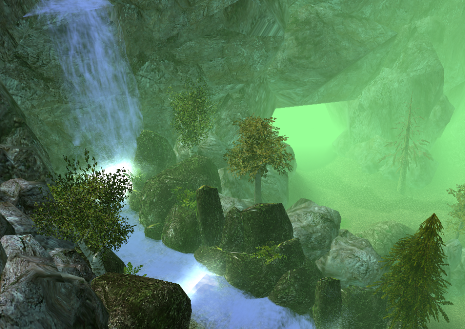 Waterfall near the passage leading into the Callienth Mountains.