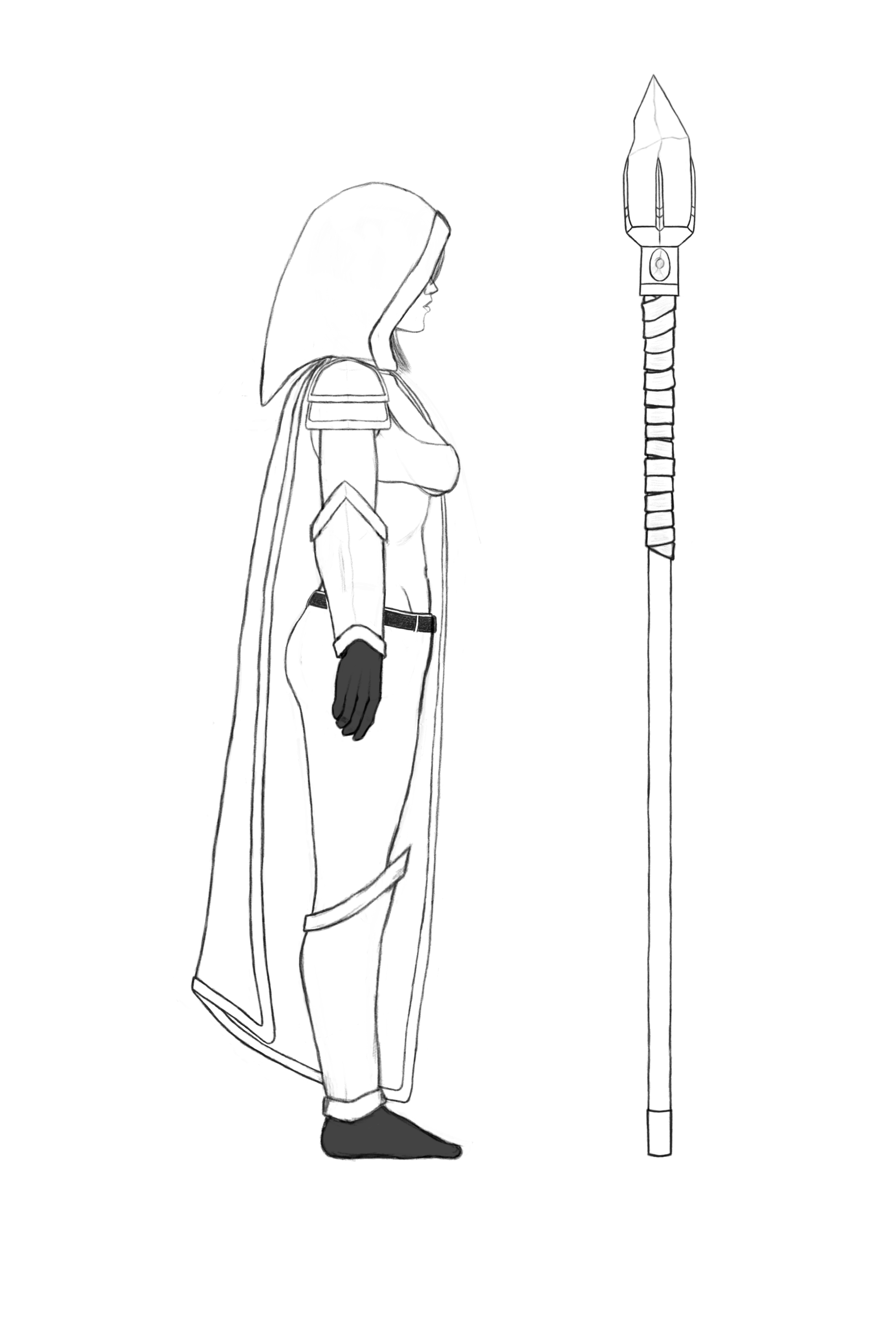 WC3 Jaina Remake Concept Sketch With a Staff v2