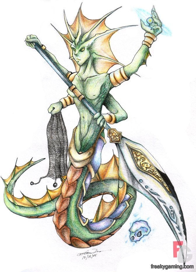 What a cool artistically drawn Naga Siren!