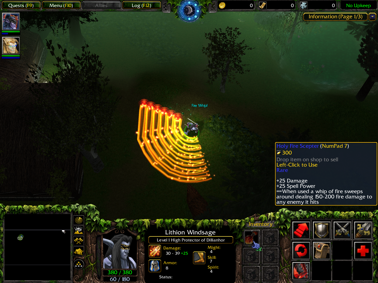 When this item is used a whip of fire sweeps around dealing damage to enemies.