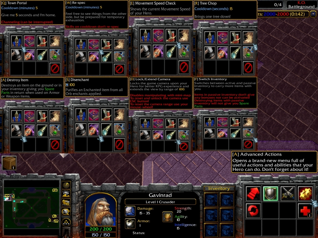 When you press A or click the former attack button you get a tab with many useful actions for your Hero... According to latest version Movement Speed