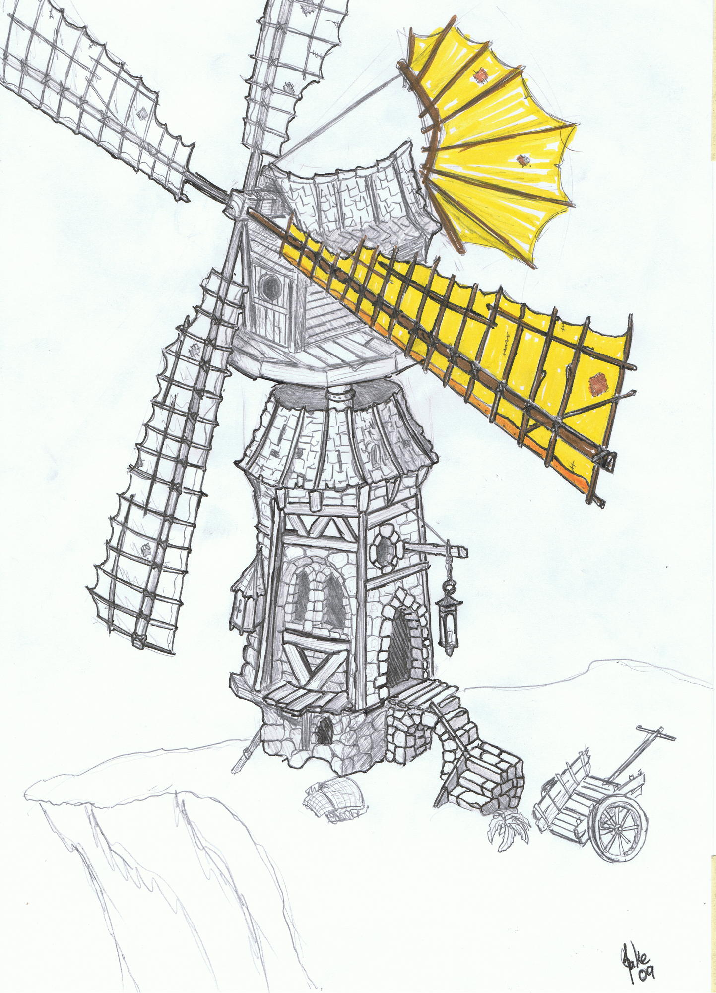 Windmill I drew... Tryed to make it  'Warhammer' style