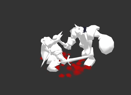 With blood