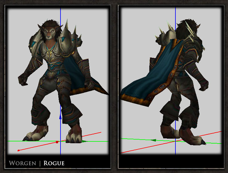 Worgen Rogue, Geomerged based off from Human Male mesh.

Mesh final recreation size: 180 kb