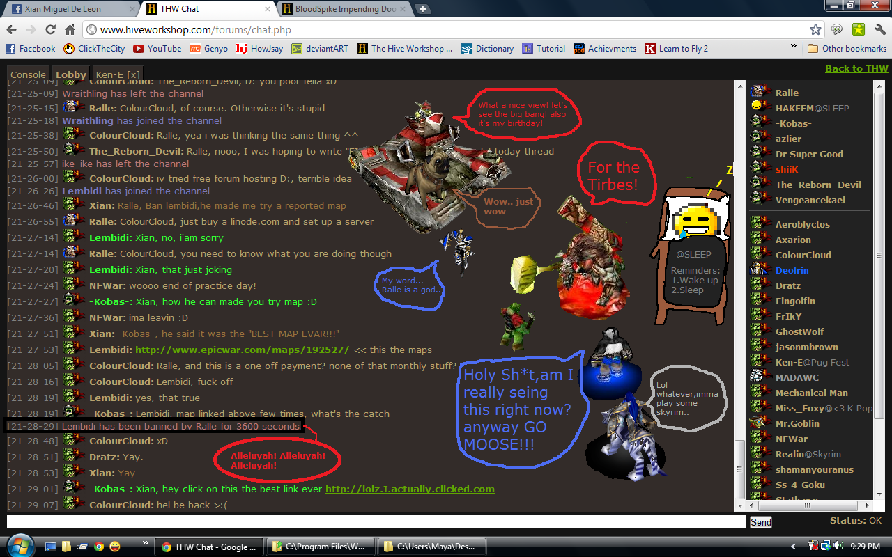 Xian's weird THW Moments (Part-9)
The Epic Ban Hammer...
Cast:
1. Red Tauren Chieftain = Ralle
2. Red Peon = Lembidi
3. Blue Footman = Deolrin
4