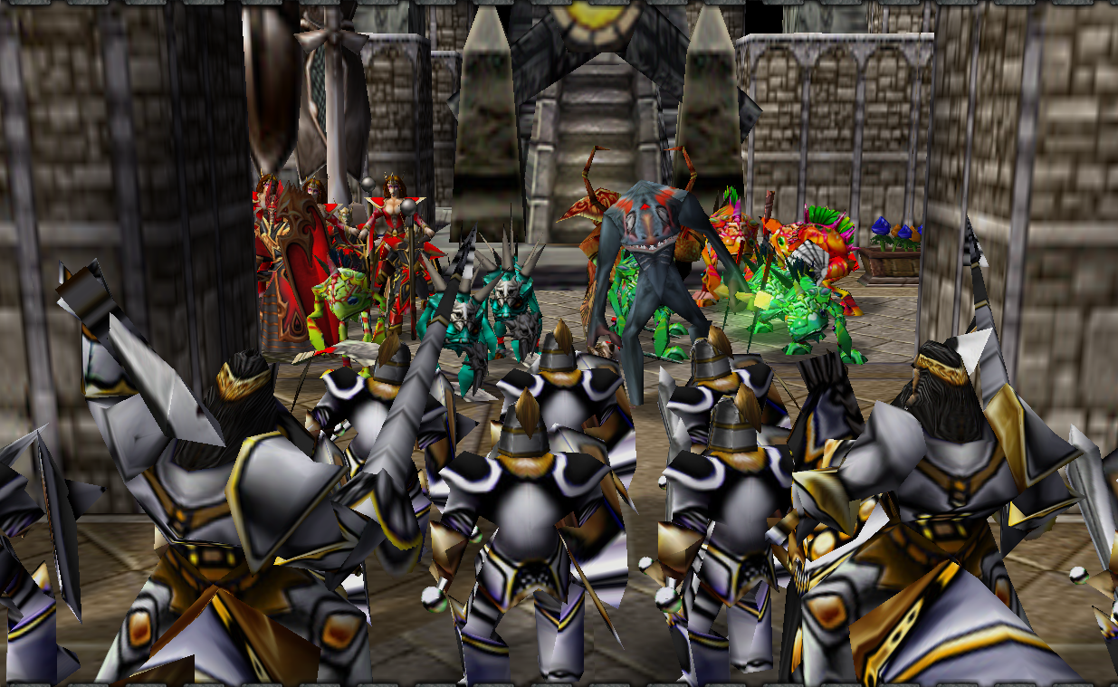"Yea the..."

With few remaining white elves in Sivermoon appeared trouble:
Empire Soldier: You slimy wretches let those elves escape. Now we have