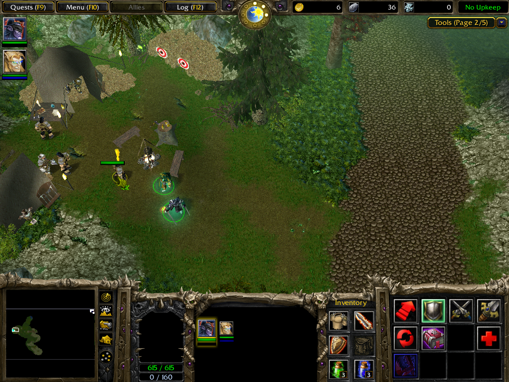 You can talk to NPCs and get quests simply by clicking on the units when your heroes are near enough