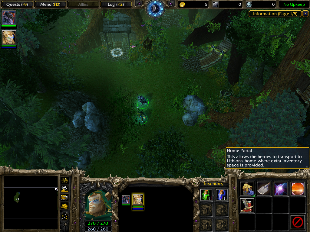 You have a home portal ability that allows you to transport to Lithion's house where extra inventory and a couple other useful things are. This abilit