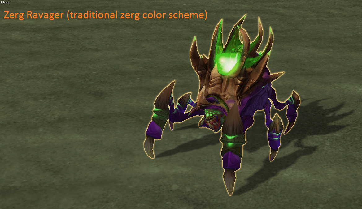 Zerg ravager with the traditional color scheme