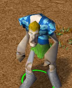 Zombies cant smile... 
I tryed to fix mouth but it just looked wierd.
So he's gonna be a grumpy hawaiian guy D: 
Added a grass skirt but for some r