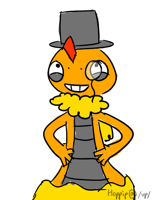 Zuruzukin with tophat and monocle