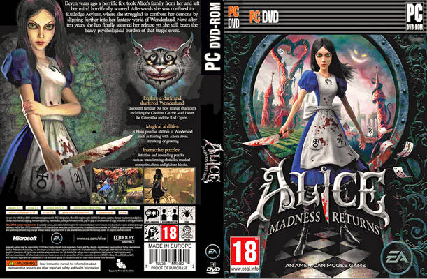 Как играть в машины с алисой. Alice: Madness Returns обложка. Alice Madness Returns диск ПК.